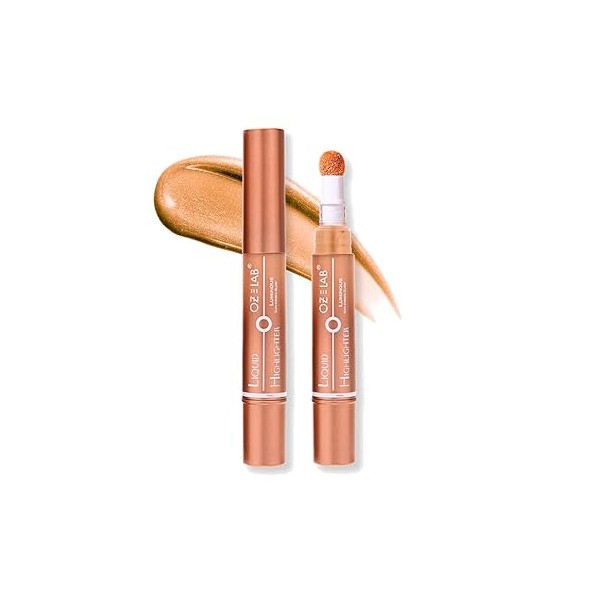 Angelo Glow Liquid Highlighter Wand Gold – Buildable Illuminating Makeup