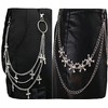 2Pcs Pants Chain for Men Women, Skull & Cross Rock