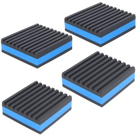 RekiLife Anti-Vibration Mat, Vibration Absorption Mat, Rubber with Ribs, for Washing Machine Outdoor Unit, 4-Piece Set (51 x 51 x 22mm)