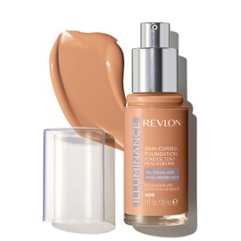 Revlon Illuminance Skin-Caring Liquid Foundation, Hyaluronic Acid, Hydrating and Nourishing Formula with Medium Coverage, 409 Brulee, 1 fl oz