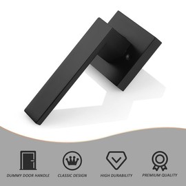 Probrico 10 Pack Black Dummy Door Levers Dummy Door Handles Heavy Duty Interior Levers Modern Non-Turning French Door Hardware