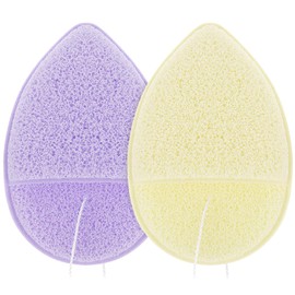 2PCS Facial Sponge Cleansing Puff Glove Bath Sponge Reusable Makeup Pads Face Scrubber Exfoliator Gentle Face Skincare for All Skin Types Deep Pore Blackheads Daily Cleansing Remover