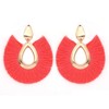 Waterdrop Shaped Tassel Earrings for Women (Orange 1)