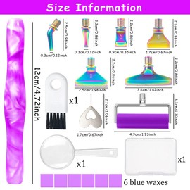 Praise V Do Diamond Painting Art Drill Pen Kit with Screw Steel Metal Tip Nibs Placers Roller Tool Accessories, Ergonomic Diamond Art Pen for 5D Diamond Paint Bead Dot Purple