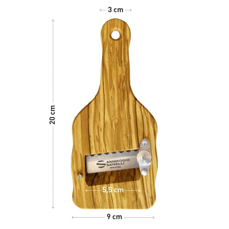 SANELLI AMBROGIO 1741.000 Affettatartufi Olive Wood Serrated Wood Wood Brown