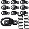 10PACK D Rings Tie Down Anchors Hooks,1/4" Heavy Duty Trailer