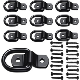 10PACK D Rings Tie Down Anchors Hooks,1/4" Heavy Duty Trailer Anchor Lashing Rings 2400 lbs Capacity Trailers Trucks Bed Anchors Bracket