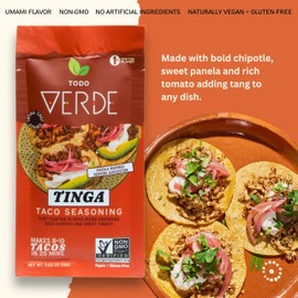 Tinga Healthy Taco Seasoning Packets - Mexican Seasoning Mix | Chef Curated Taco Blends with Red Miso & Black Garlic | Vegan, Gluten Free, Preservative Free (6 Pack)