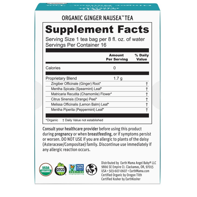 Earth Mama Organic Ginger Nausea™ Tea | Comforts Occasional Nausea