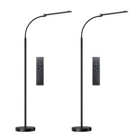 Marctronic 2 Pack LED Floor Lamp, 18W 1800LM Bright, 2 Remotes, Dimmable, Eye-Caring, Standing, Reading, Living Room, Bedroom, Office