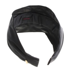 VINGTAINE HK-170-BK Faux Leather, Wide, Hair Accessories, Wide, Simple, Black