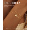 Decholly Initial Bracelets for Women Jewelry - 18K Gold Plated