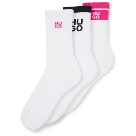 HUGO Women's Quarter Socks, 100 white, 35 - 38