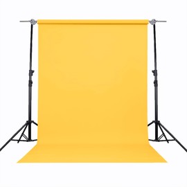 Semessilah Seamless Photography Background Paper Roll, Yellow Photo Paper Backdrop for Photography, Video and Streaming (107''x32' Forsythia Yellow)