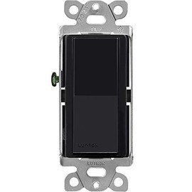 Lutron Claro On/Off Switch, 15 Amp, 3-Way, CA-3PS-BL, Black