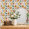IVN Pastel Abstract Flowers Peel and Stick Floor Tiles 12x12