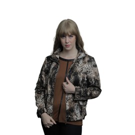 Lisa International Women's Animal Print Jacket (L, 3209-Brown)