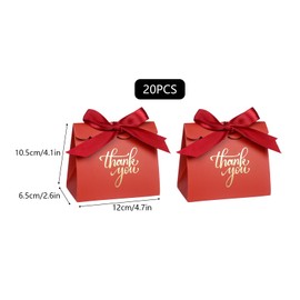 20Pcs Small Thank You Gift Bags with Ribbons Mini Red Gift Bags Bulk for Party Favour