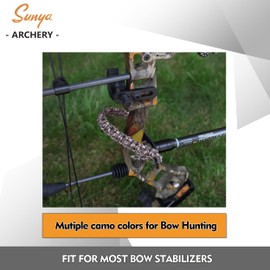 SUNYA Archery Bow Wrist Sling, 550 Paracord Strap Comfortable on Hand.100% Full Grain Leather Yoke, Multiple Camo Colors.Fit Compound Bow Stabilizer & Recurve. (Marsh Camo 32)