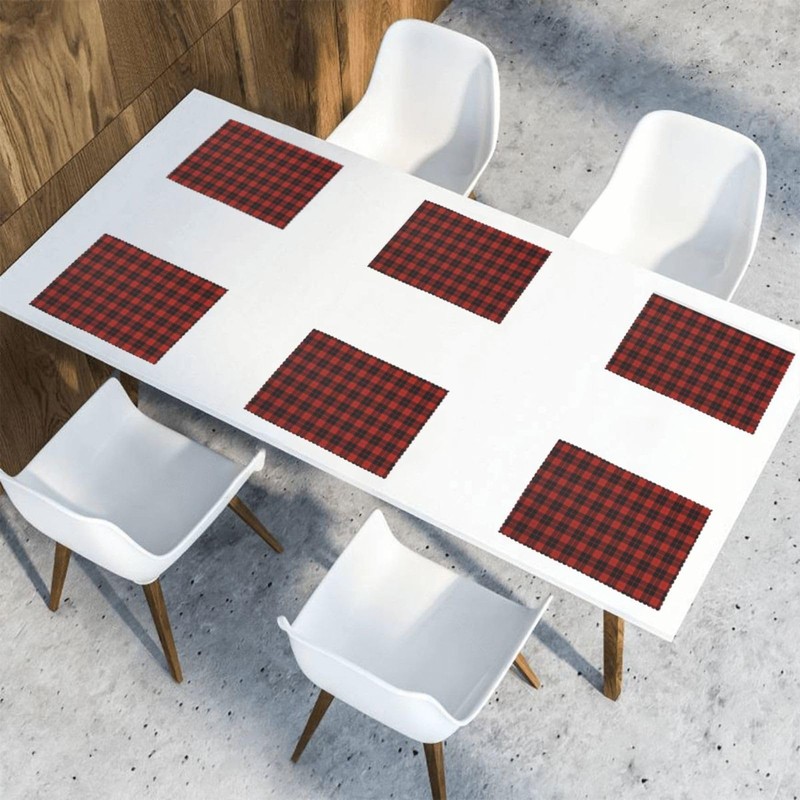 Christmas Plaid Red Black Buffalo Check Placemats for Dining Table