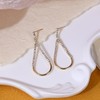 Gold Teardrop Earrings for Women Cubic Zirconia Stud Earrings Long