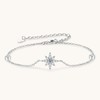 PROSTORY Star Moissanite Link Bracelet for Women (Silver)