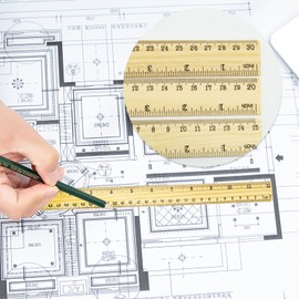 3 Wooden Rulers, Flat Rulers, Retro Rulers, Teaching Rulers, Measuring Ruler Tools, Rulers, Shatterproof Rulers, Suitable For Schools, Home Offices