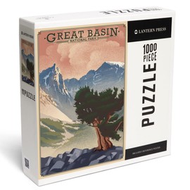 Lantern Press Great Basin National Park, Nevada, Lithograph National Park Series, 1000 Piece Jigsaw Puzzle for Adults, Made in USA with Reference Poster
