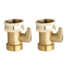 Hanobo Heavy Duty Brass Garden Hose Connector with Shut Off Valve