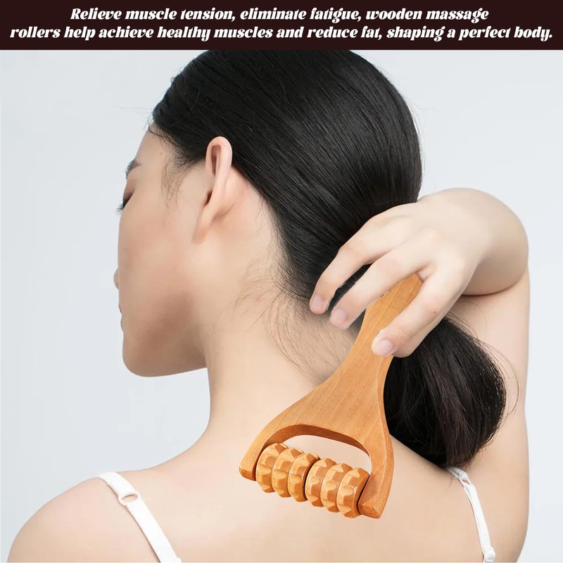 2 Pcs Wooden Smooth Massage Roller, Durable Wood Therapy Massage
