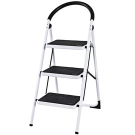 Giantex 3 Step Ladder Folding Step Stool Platform Home Kitchen Tool Multiuse Stepladder w/Sturdy Frame Rubber Hand Grip Anti-Slip Pedal Lightweight Portable Ladder 330Lbs Capacity