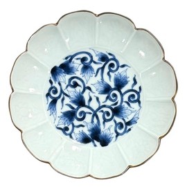 Arita Ware Dish, Handpainted Hosen Kiln, Old Dyed Arabesque, Chrysanthemum Cutter, Approx. 5.9 inches (15 cm)
