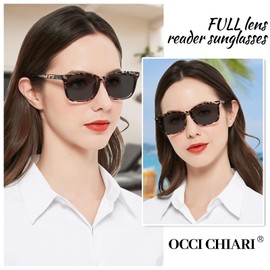 OCCI CHIARI Reader Sunglasses Women 2.0 Stylish Square Reading Sunglasses UV400 Protection Outdoor Sun Readers 1.0 1.25 1.50 1.75 2.0 2.25 2.5 2.75 3.0 3.5(Brown, 2.00)