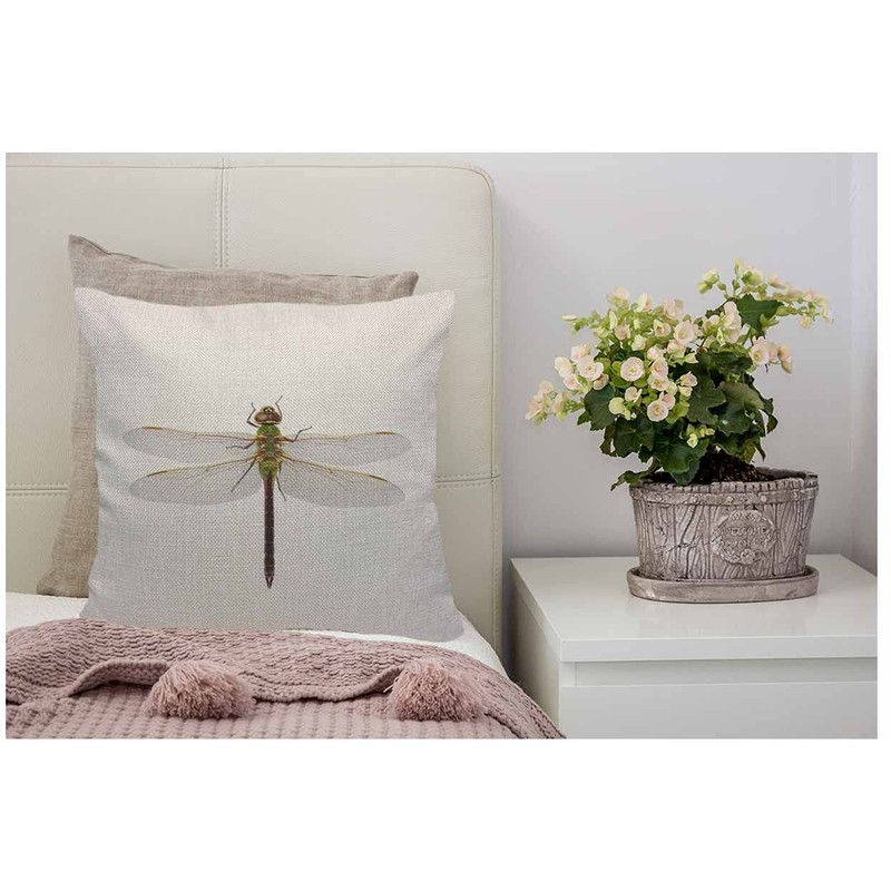 WONDERTIFY Dragonfly Cushion Cover Darner Dragonfly Clipping Path Decorative Throw