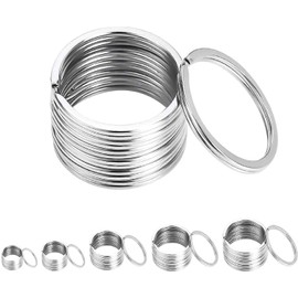 10-100 Key Rings Stainless Steel Round Split Rings Key Chain Ring Key Ring Hoop DIY Key Accessories Nickel Plated Split Key Chain Ring Connector Keychain (100)