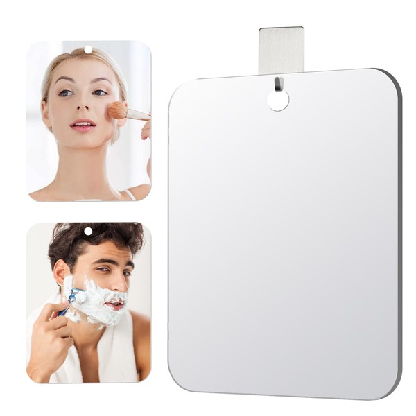 Fog-Free Shower Mirror, Anti-Fog Shaving Mirror, 6.8" Lx5.2 W/ 13x17cm