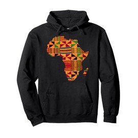 Cool Africa Map Kente Cloth Gift For Men Women African Lover Pullover Hoodie