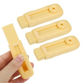 M&G 4 Pack Erasers, Yellow Sliding Retractable Eraser Push Pull Cute Pencil Erasers Soft Large Easy to Clean with Plastic Sleeve for Sketching Drawing Artists Teacher Pencils, Yellow