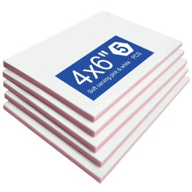 Falling In Art 5 Pack Rubber Carving Block, 4" x 6" Easy Cut Lino Blocks, Soft Linoleum Bloc...