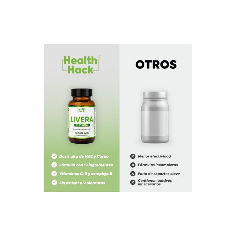 Liver Antioxidante con Cardo Mariano, NAC, Cúrcuma Hepático 60 Cápsulas