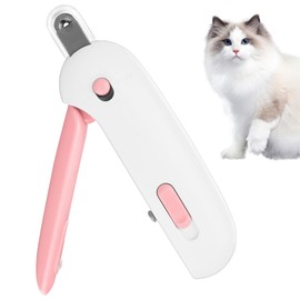 Encuryna Cat Nail Clippers, Claw Clippers for Dogs and Cats, Stainless Steel Cat Nail Clippers, Cat Nail Trimmer, Cat Claw Cutter, Cat Nail Clippers, Cats with Nail File and Protection (Pink)