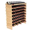 8-Tier 72 Bottle Stackable Modular Wine Rack Bamboo Wood Display