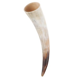 Yardwe Retro Bull Horn Flower Vase 15.15In Handmade Wall Hanging Horn Decor for Home Floral Arrangement and Unique Interior Accent
