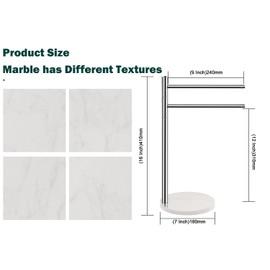 BathAce Hand Towel Holder, F-Shape Hand Towel Stand with Marble Base, Stainless Steel Swivel Stand Hand Towel Rack Free-Standing Towel Bar for Bathroom Kitchen Countertop, 2 Arms (Chrome Finish)