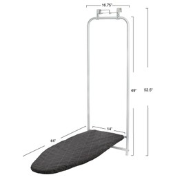 Household Essentials Over The Door Ironing Board, Perfect for Dorms or Small Spaces, White