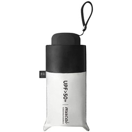 OAICIA Umbrella, Stormproof, Small Pocket Umbrella, Windproof, UV Protection, Ultralight Umbrella, Foldable, Robust Mini Umbrella for Men, Children, Women, White