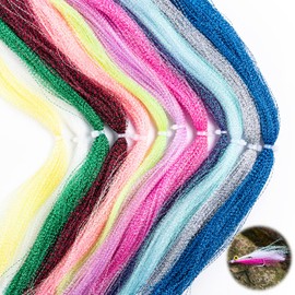Goture Fly Tying Materials, 12 Colors Crystal Flash Line, Fly Tying Thread Bucktail Fly Tying Material Wet/Dry Flies Fishing Lure Making Supplies