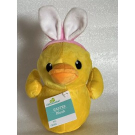 Way To Celebrate 9" Duck With Bunny Ears Plush Stuffed Animal Embroidered Eyes