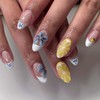 Summer Vibes Press on Nails Short Almond Fake Nails with