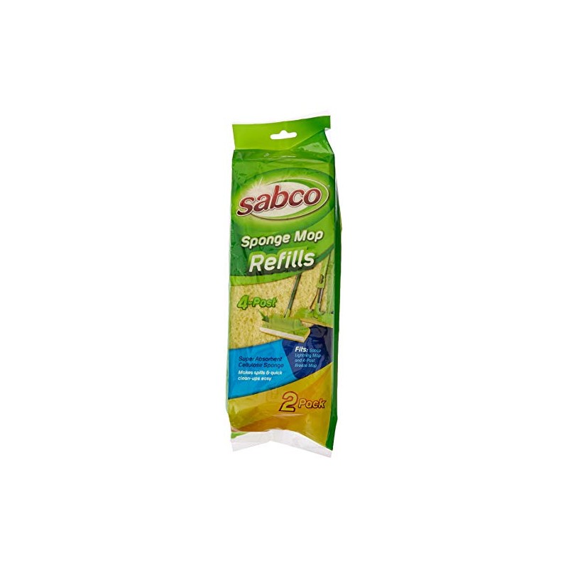 Sabco SAB32013 Sponge Mop Refill - Twin Pack, Yellow
